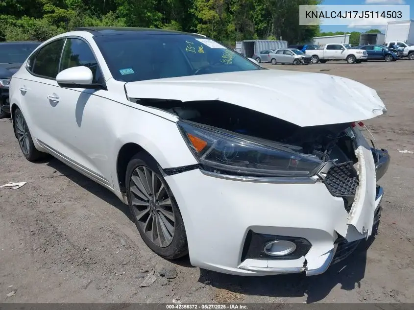 2018 Kia Cadenza Premium VIN: KNALC4J17J5114503 Lot: 42356372
