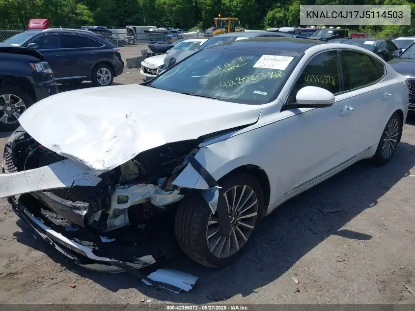 2018 Kia Cadenza Premium VIN: KNALC4J17J5114503 Lot: 42356372