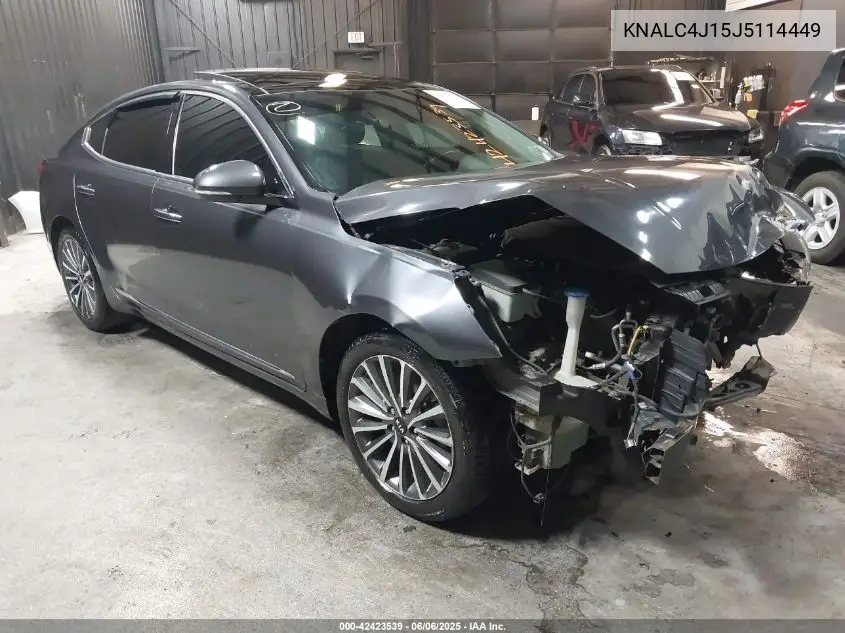 2018 Kia Cadenza Premium VIN: KNALC4J15J5114449 Lot: 42423539