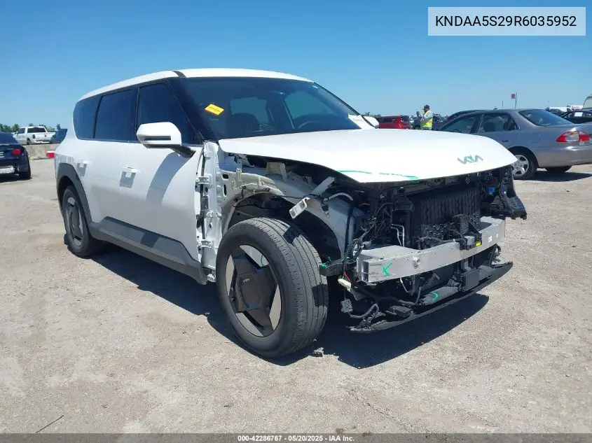 2024 Kia Ev9 Light Short Range VIN: KNDAA5S29R6035952 Lot: 42286767
