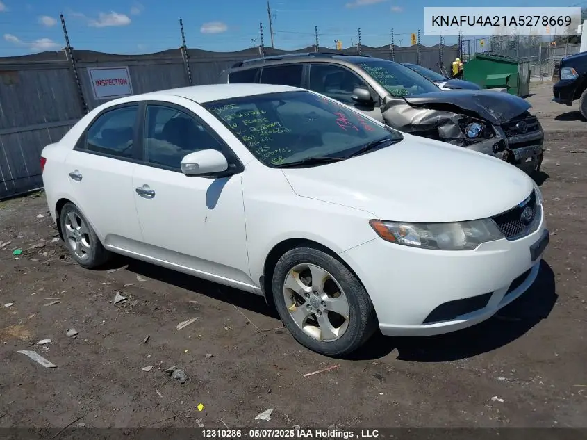 2010 Kia Forte 2.0L Ex VIN: KNAFU4A21A5278669 Lot: 12310286