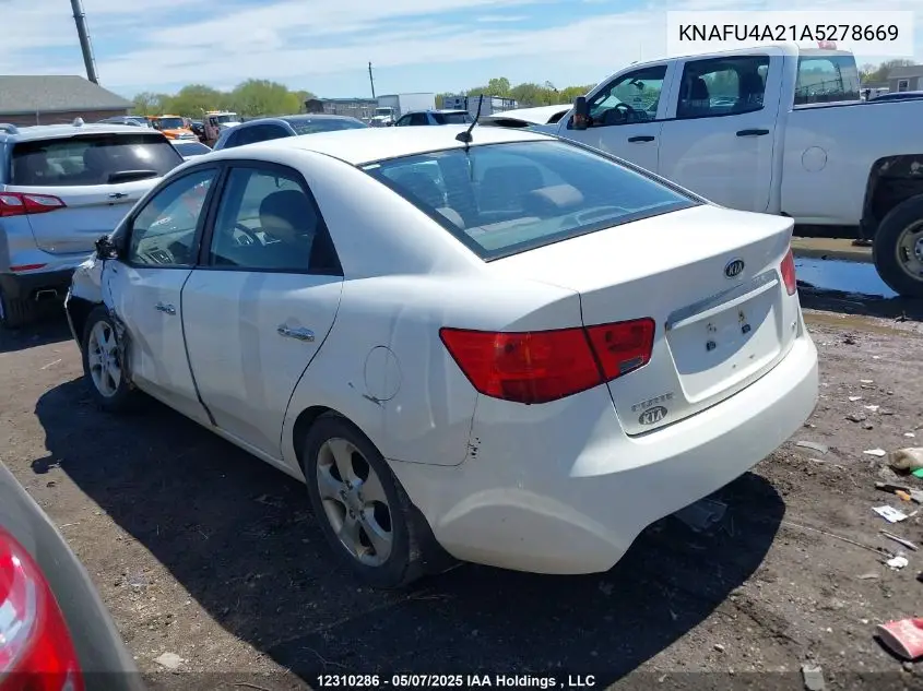 2010 Kia Forte 2.0L Ex VIN: KNAFU4A21A5278669 Lot: 12310286