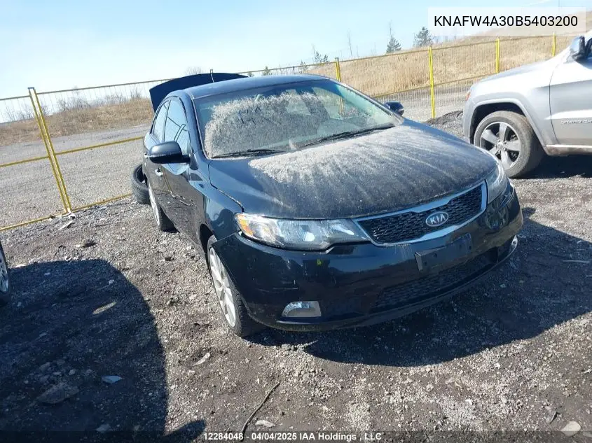 2011 Kia Forte VIN: KNAFW4A30B5403200 Lot: 12284048