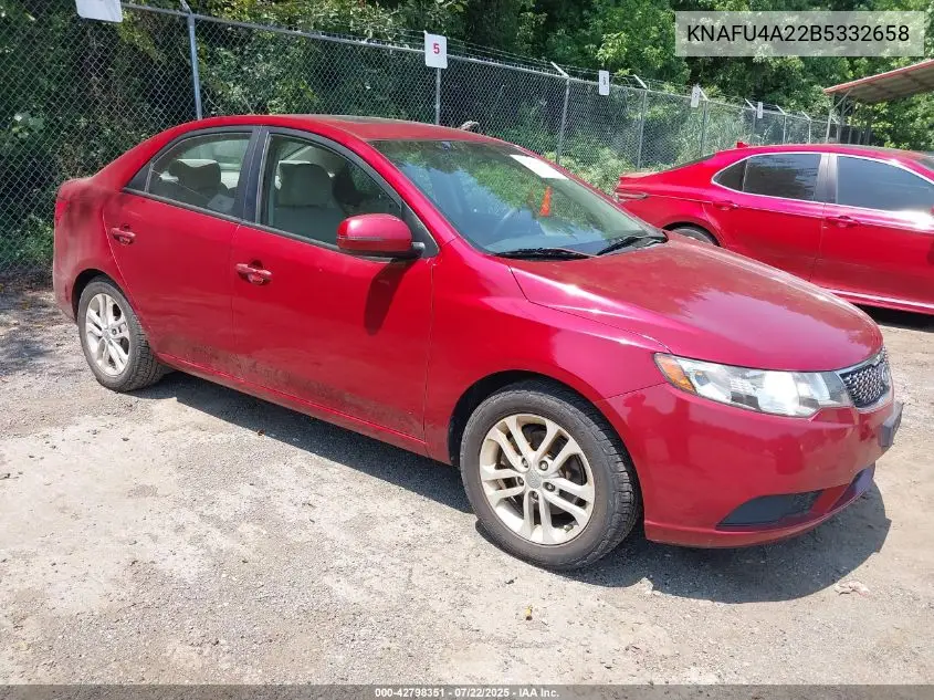 2011 Kia Forte Ex VIN: KNAFU4A22B5332658 Lot: 42798351
