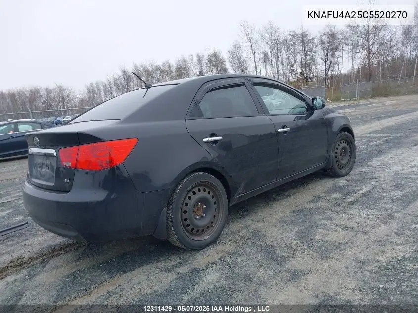 2012 Kia Forte 2.0L Ex VIN: KNAFU4A25C5520270 Lot: 12311429
