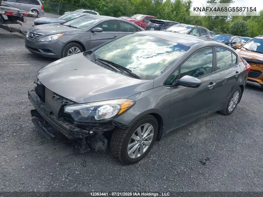 2016 Kia Forte 1.8L Lx/1.8L Lx+ VIN: KNAFX4A68G5587154 Lot: 12363441