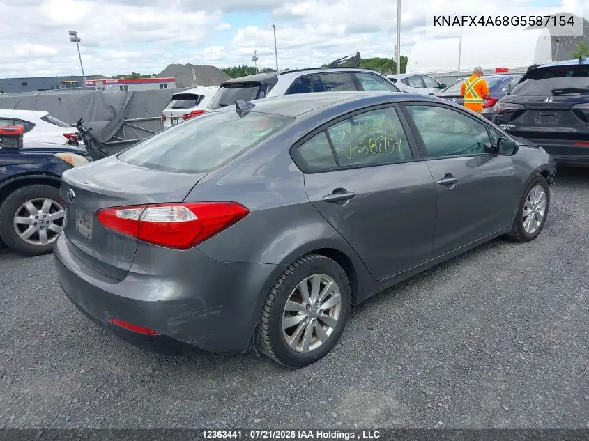 2016 Kia Forte 1.8L Lx/1.8L Lx+ VIN: KNAFX4A68G5587154 Lot: 12363441