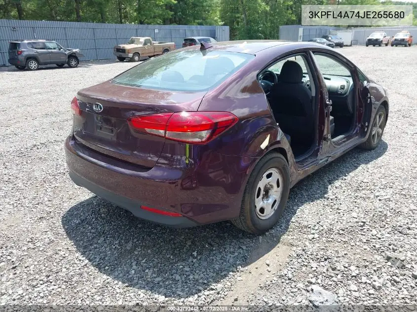 2018 Kia Forte Lx VIN: 3KPFL4A74JE265680 Lot: 42792448