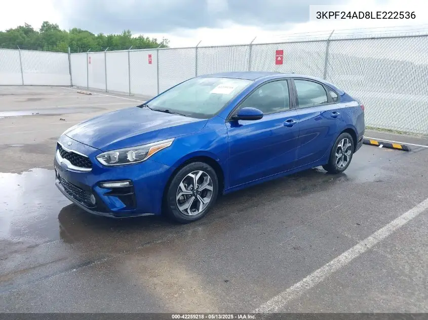 2020 Kia Forte Lxs VIN: 3KPF24AD8LE222536 Lot: 42259218