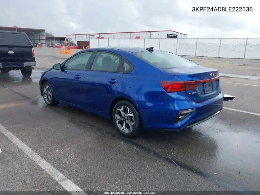 2020 Kia Forte Lxs VIN: 3KPF24AD8LE222536 Lot: 42259218