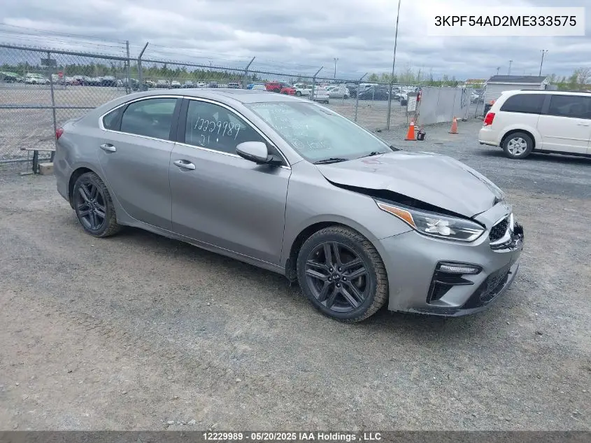 2021 Kia Forte Ex VIN: 3KPF54AD2ME333575 Lot: 12229989