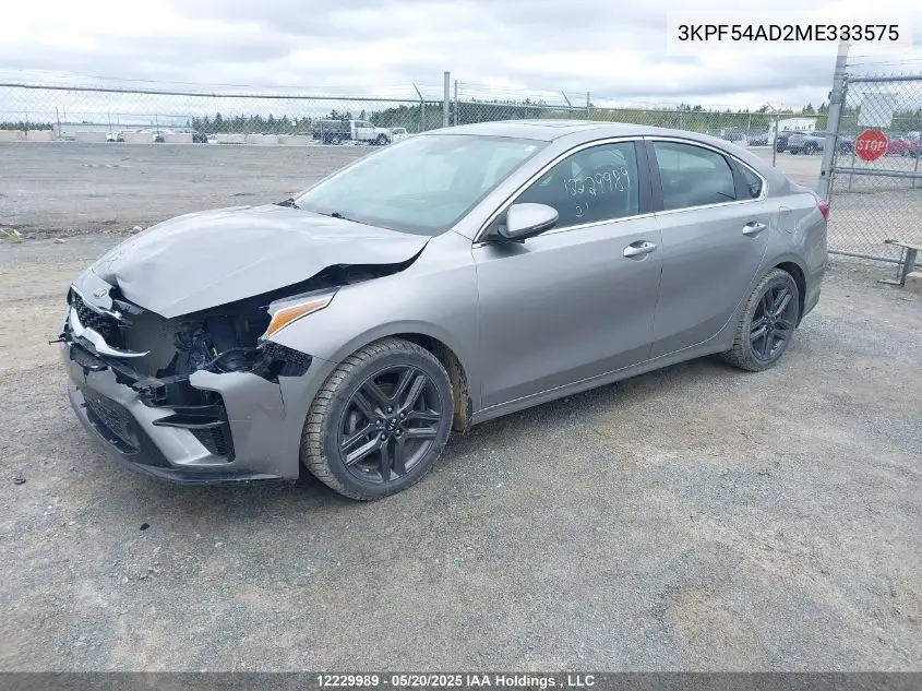 2021 Kia Forte Ex VIN: 3KPF54AD2ME333575 Lot: 12229989