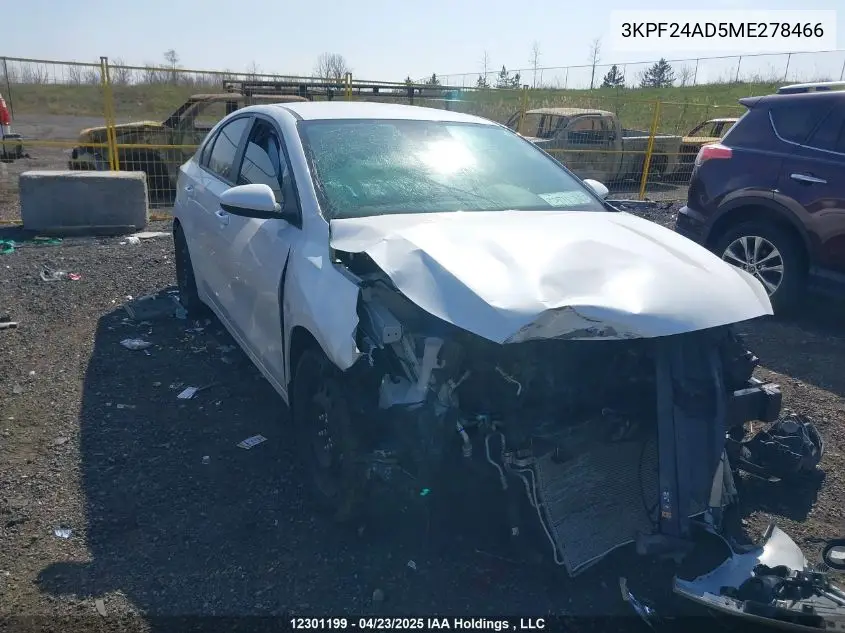 2021 Kia Forte Lx VIN: 3KPF24AD5ME278466 Lot: 12301199
