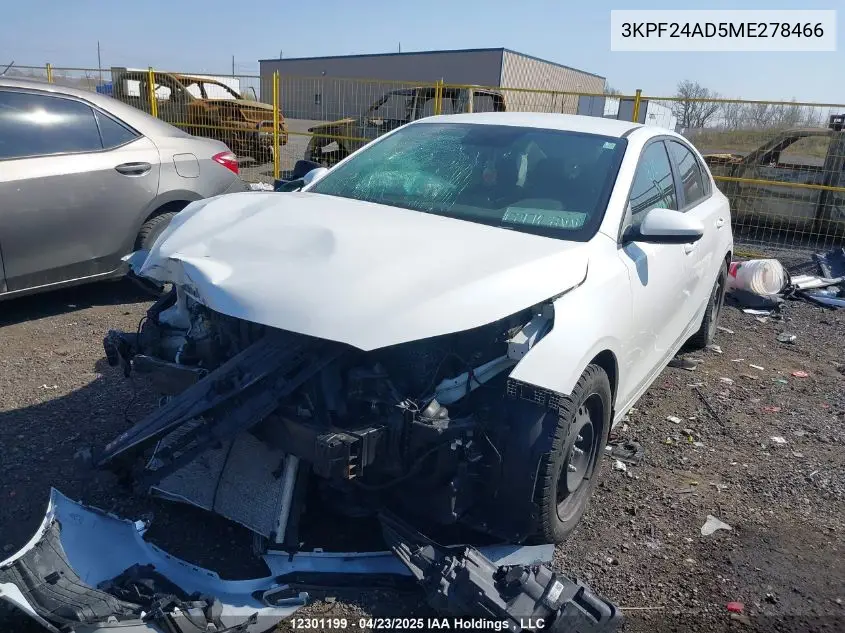 2021 Kia Forte Lx VIN: 3KPF24AD5ME278466 Lot: 12301199