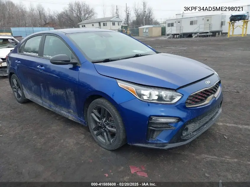 2021 Kia Forte Gt-Line VIN: 3KPF34AD5ME298021 Lot: 41585608