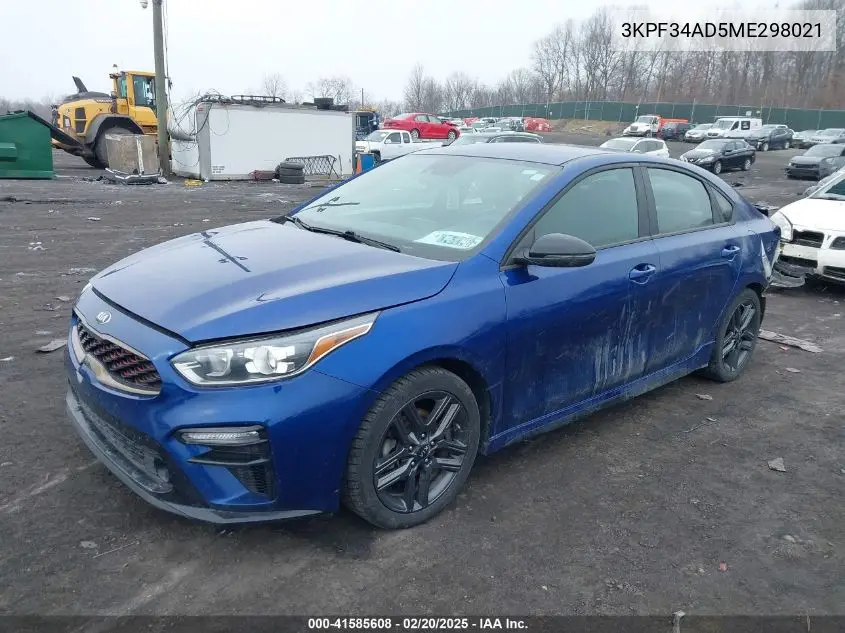2021 Kia Forte Gt-Line VIN: 3KPF34AD5ME298021 Lot: 41585608