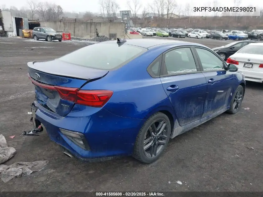 2021 Kia Forte Gt-Line VIN: 3KPF34AD5ME298021 Lot: 41585608