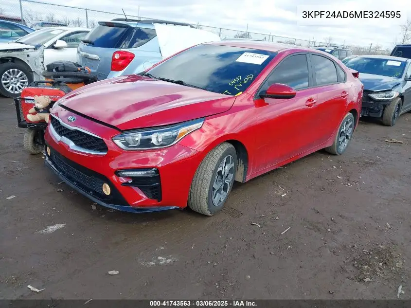 2021 Kia Forte Lxs VIN: 3KPF24AD6ME324595 Lot: 41743563