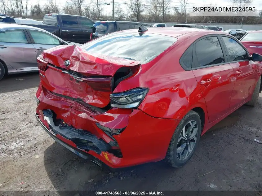 2021 Kia Forte Lxs VIN: 3KPF24AD6ME324595 Lot: 41743563