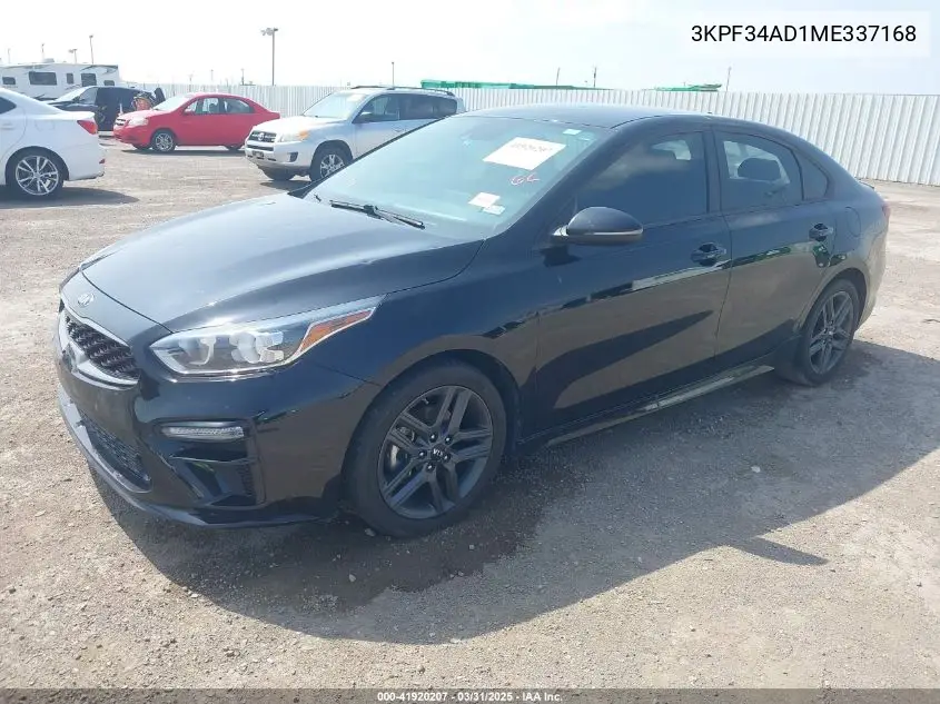 2021 Kia Forte Gt-Line VIN: 3KPF34AD1ME337168 Lot: 41920207
