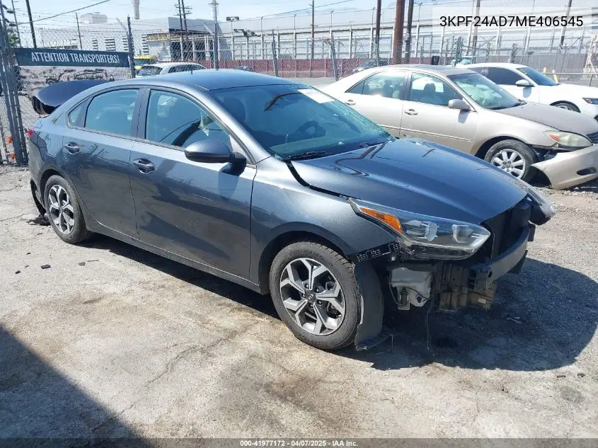 2021 Kia Forte Lxs VIN: 3KPF24AD7ME406545 Lot: 41977172