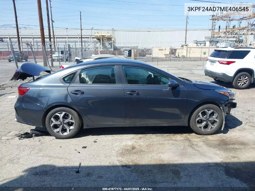 2021 Kia Forte Lxs VIN: 3KPF24AD7ME406545 Lot: 41977172