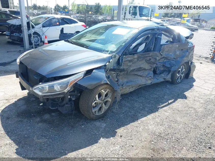 2021 Kia Forte Lxs VIN: 3KPF24AD7ME406545 Lot: 41977172