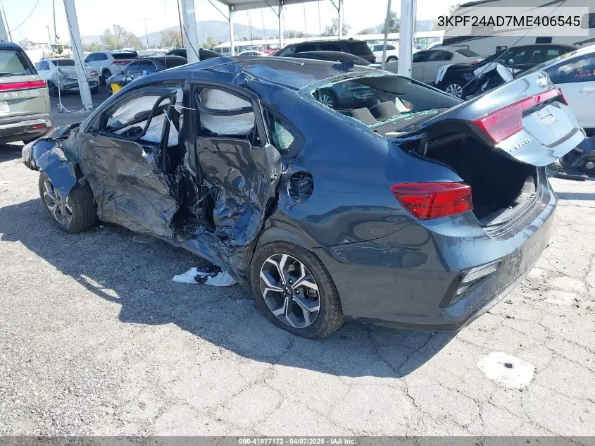 2021 Kia Forte Lxs VIN: 3KPF24AD7ME406545 Lot: 41977172