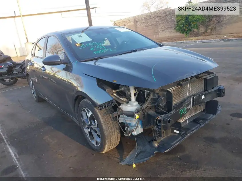 2021 Kia Forte Lxs VIN: 3KPF24AD4ME399523 Lot: 42003408