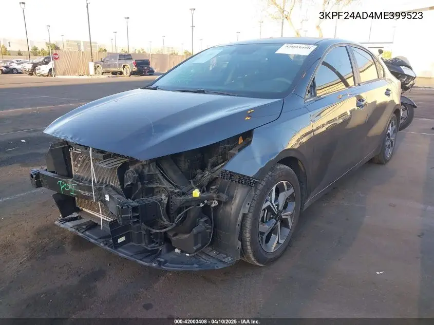 2021 Kia Forte Lxs VIN: 3KPF24AD4ME399523 Lot: 42003408