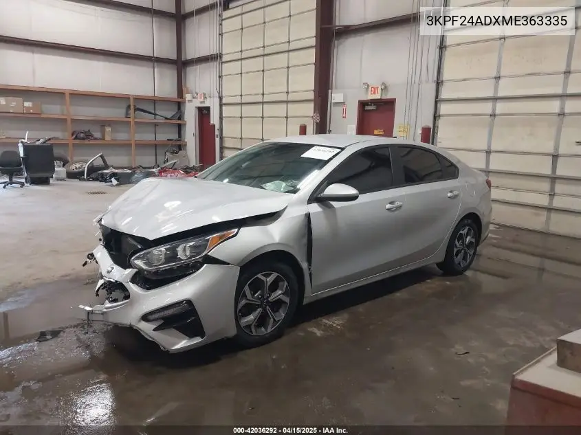 2021 Kia Forte Lxs VIN: 3KPF24ADXME363335 Lot: 42036292