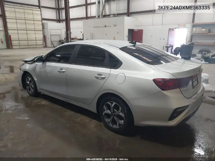 2021 Kia Forte Lxs VIN: 3KPF24ADXME363335 Lot: 42036292
