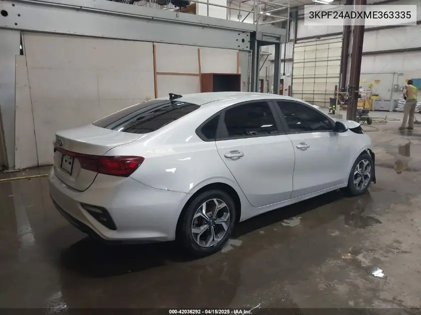 2021 Kia Forte Lxs VIN: 3KPF24ADXME363335 Lot: 42036292