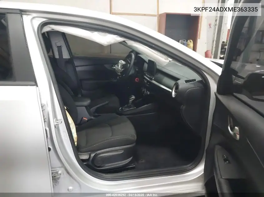 2021 Kia Forte Lxs VIN: 3KPF24ADXME363335 Lot: 42036292