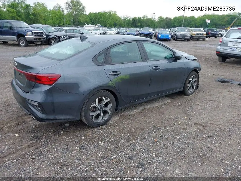 2021 Kia Forte Lxs VIN: 3KPF24AD9ME283735 Lot: 42220005