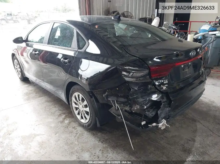 2021 Kia Forte Fe VIN: 3KPF24AD9ME326633 Lot: 42236657