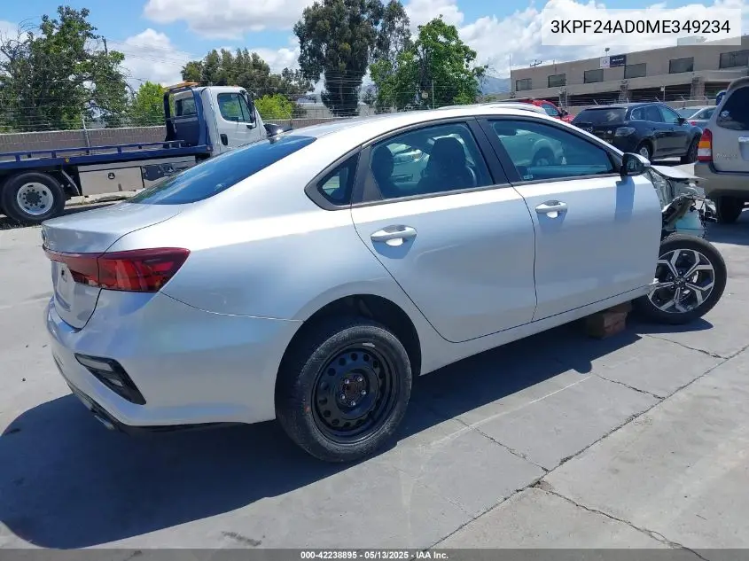 2021 Kia Forte Lxs VIN: 3KPF24AD0ME349234 Lot: 42238895