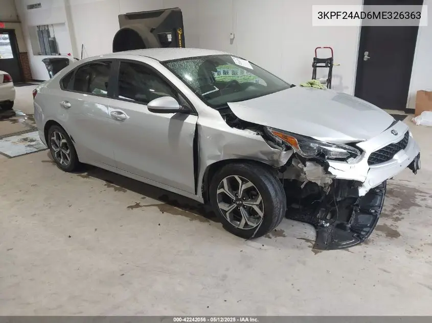 2021 Kia Forte Lxs VIN: 3KPF24AD6ME326363 Lot: 42242056
