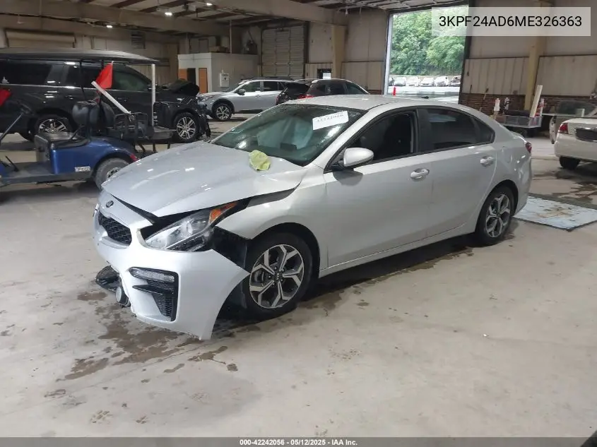 2021 Kia Forte Lxs VIN: 3KPF24AD6ME326363 Lot: 42242056