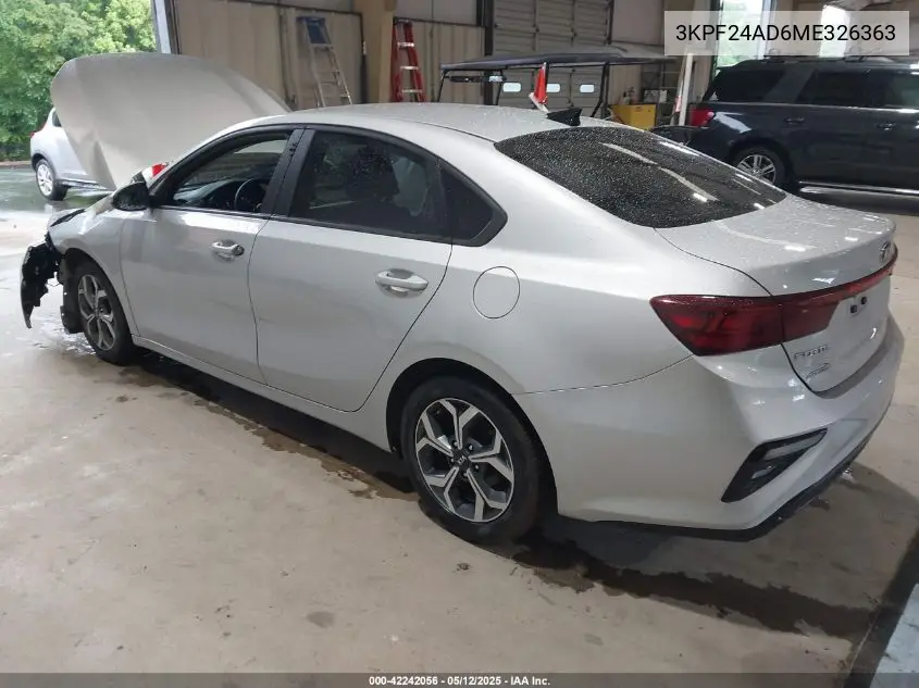 2021 Kia Forte Lxs VIN: 3KPF24AD6ME326363 Lot: 42242056
