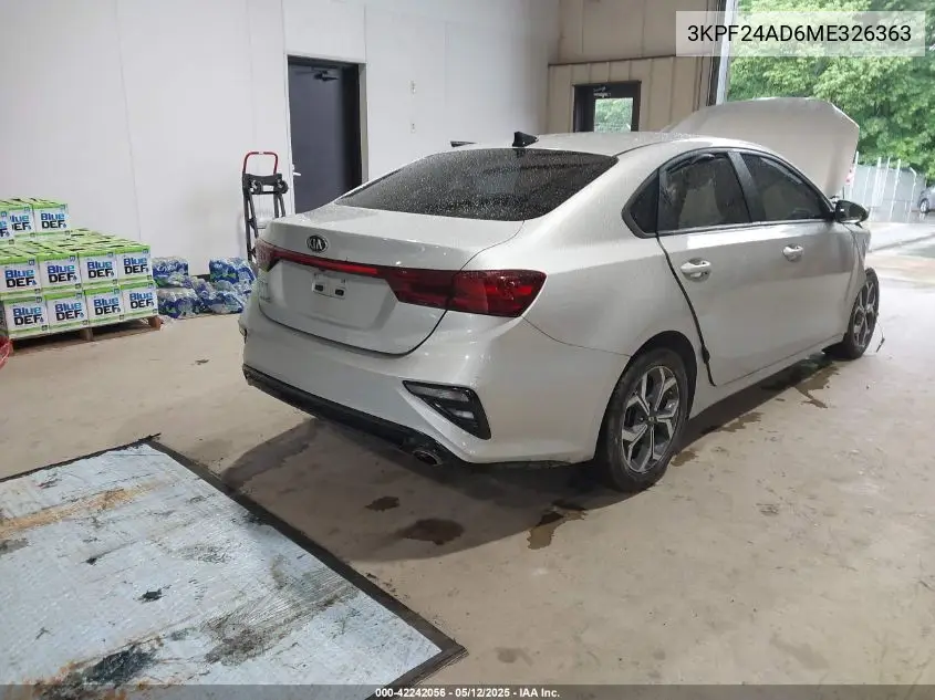 2021 Kia Forte Lxs VIN: 3KPF24AD6ME326363 Lot: 42242056