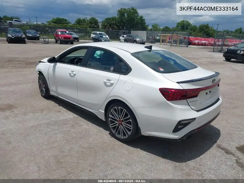 2021 Kia Forte Gt VIN: 3KPF44AC0ME333164 Lot: 42246845