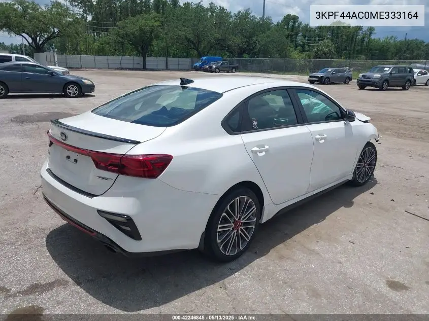 2021 Kia Forte Gt VIN: 3KPF44AC0ME333164 Lot: 42246845