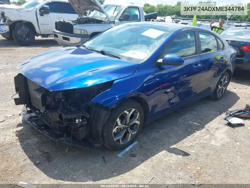 2021 Kia Forte Lxs VIN: 3KPF24ADXME344784 Lot: 42253167