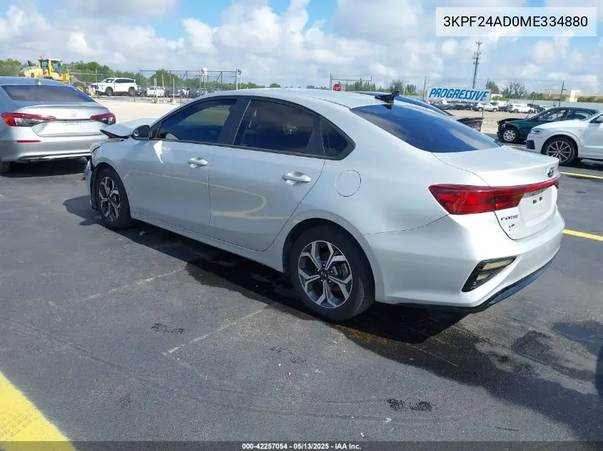 2021 Kia Forte Lxs VIN: 3KPF24AD0ME334880 Lot: 42257054