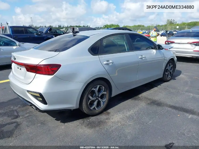 2021 Kia Forte Lxs VIN: 3KPF24AD0ME334880 Lot: 42257054