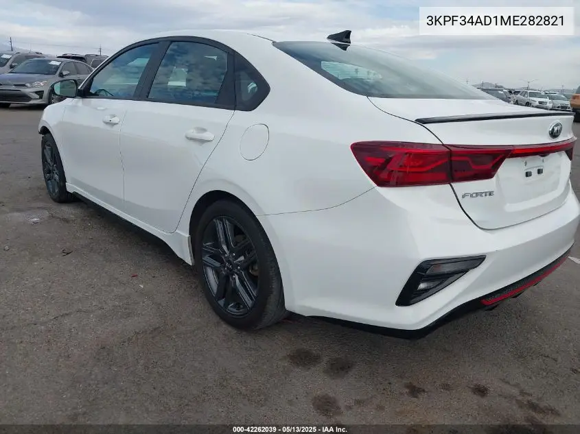 2021 Kia Forte Gt-Line VIN: 3KPF34AD1ME282821 Lot: 42262039