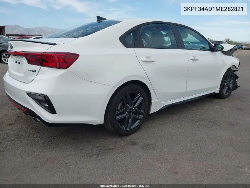 2021 Kia Forte Gt-Line VIN: 3KPF34AD1ME282821 Lot: 42262039