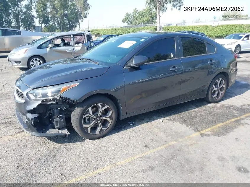 2021 Kia Forte Lxs VIN: 3KPF24AD6ME272062 Lot: 42571345