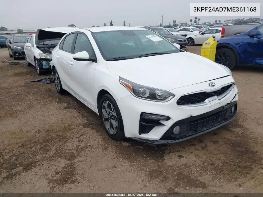2021 Kia Forte Lxs VIN: 3KPF24AD7ME361168 Lot: 42608467